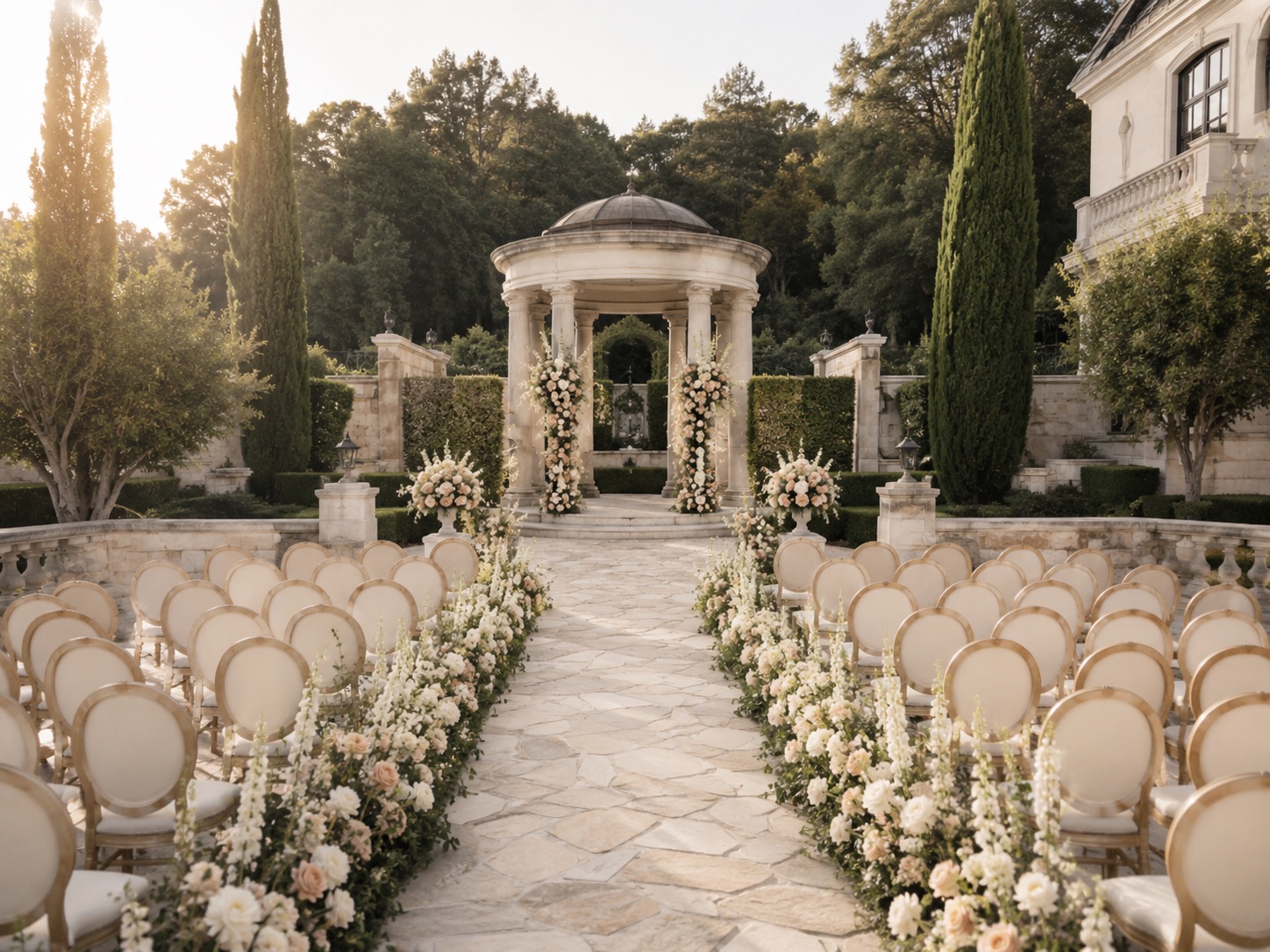 Elegante Gartenhochzeit als Inspiration für die Location-Suche